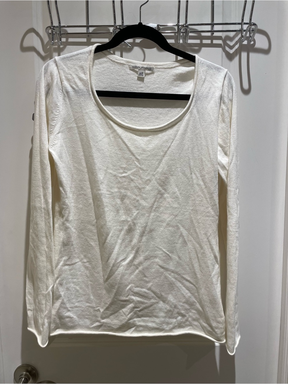 Banana Republic White Cotton Angora Blend Sweater